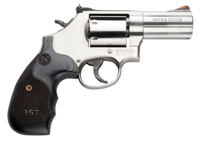 Smith amp Wesson 150853 686 Plus 357 Mag 7rd 3quot Stainless Steel Black amp Silver Custom Wood Grip