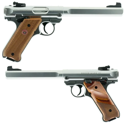 Ruger 40112 Mark IV Competition 22 LR 688quot 101 Satin Stainless Steel Checkered Laminate