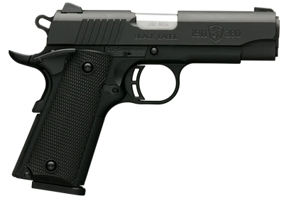Browning 051905492 1911380 Black Label Compact 380 ACP 363quot 81 Matte Black Black Stainless Steel Slide Black Polymer Grip Fixed Sights