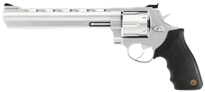 Taurus Model 44 44 Magnum 8375quot Ported Barrel 6rd Stainless Steel Matte Stainless Finish Silver Rubber Grips Adjustable Sights Double Action Metal Frame Revolver Large Frame