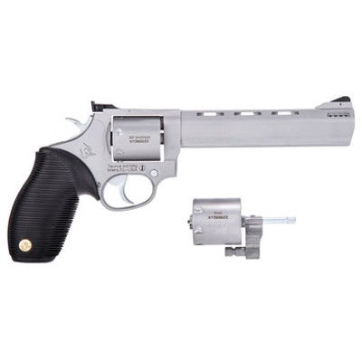 Taurus 692 Revolver 357Mag38Spl9MM 65quot Barrel 7Rd Steel Frame Stainless Finish Rubber Grips