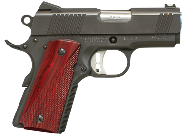 Fusion Precision 1911BANTAMR45 Freedom Bantam-R 45 ACP 3" 8+1 Black Steel Frame & Slide Red Cocobolo Grip