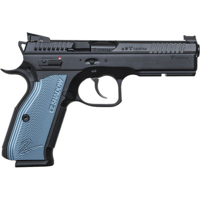 CZ Shadow 2 9mm 48quot Barrel 17 rnd  Black wBlue Grips MPN91257