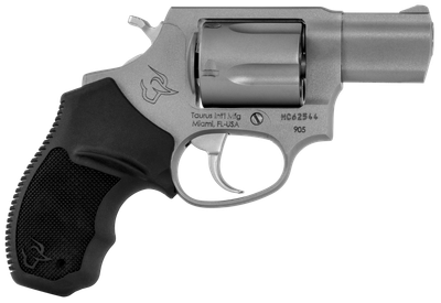 Taurus, Model 905, Small Frame, 9MM, 2" Barrel, 5Rd, Steel Stainless Finish, Rubber Grips, Fixed Sights