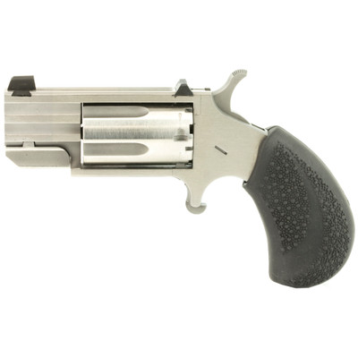 North American Arms PUGD Pug 22 Mag 5rd 1quot Overall Stainless Steel with Slip On Rubber Pebbled Grip
