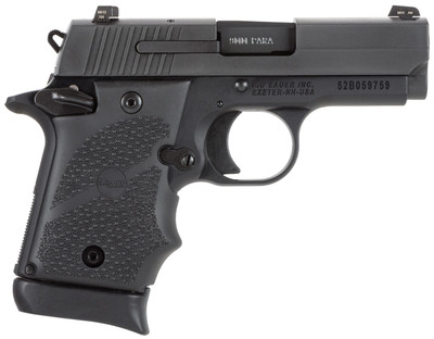 Sig Sauer 9389BRGAMBI P938 MicroCompact BRG 9mm Luger 3quot 71 Black Nitron Stainless Steel Black Hogue Rubber Grip
