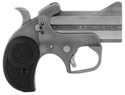 Bond Arms BARW Rowdy 41045 Colt LC Derringer 3quot 2 Black Rubber Grip Polished Stainless Steel Frame