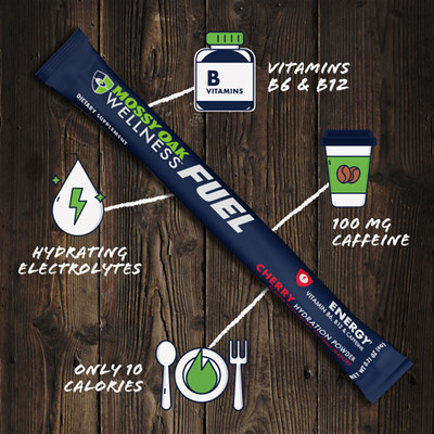 Mossy Oak Wellness Fuel Energy - Cherry Drink Mix 12 Stick Pack
