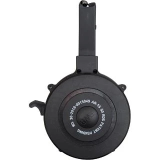 RED, WHITE & BLUE, LLC SINGLE DRUM MAG AR15 .223 REMINGTON/5.56X45MM NATO 50RD BLACK POLYMER (20)