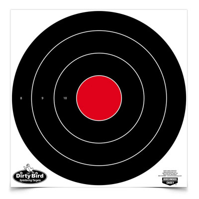 Birchwood Casey Dirty Bird 17.25 Inch Bull's-Eye Target Reactive Paper Indoor/Outdoor 100 Pack