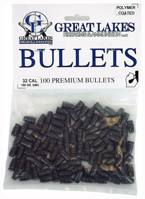 Great Lakes Bullets .32 Cal. - .313 100gr Lead-swc Poly 100ct