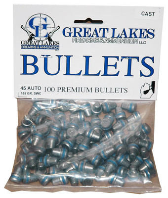 Great Lakes Bullets .45acp - .452 185gr. Lead-swc 100ct