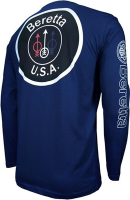 Beretta T-shirt Long Sleeve - Usa Logo Medium Navy Blue