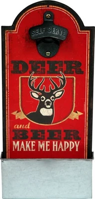 Open Road Brands Bottle Opener - Sign Deer And Beer 6"x13"