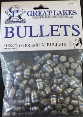 Great Lakes Bullets .45lc - .452 255gr. Lead-swc 100ct