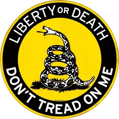 Open Road Brands Die Cut Emb - Tin Sign Don't Tread On Me Ylw