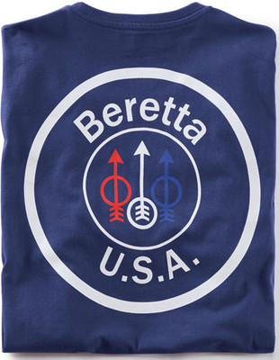 Beretta T-shirt Usa Logo - Small Navy Blue