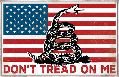 Open Road Brands Die Cut Tin - Sign Don't Tread On Me (flag)