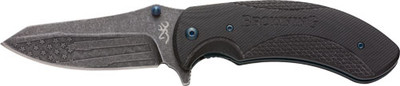 Bg Knife Patriot Large Folder - 3.5" Etched Strs/strps Blade
