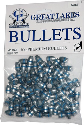 Great Lakes Bullets .40/10mm - .401 180gr. Lead-tcfp 100ct