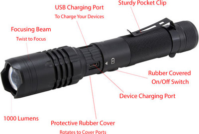Promier 1000 Lum Rechargeable - Tactical Grade Flshlight Black