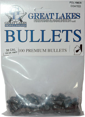 Great Lakes Bullets .38/.357 - .358 130gr Lead-rnfp Poly 100