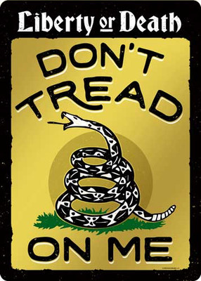 Open Road Brands Tin Sign W/ - Knock Out Don't Tread On Me