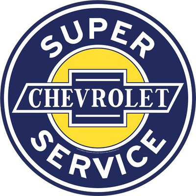 Open Road Brands Die Cut Emb - Tin Sign W/knock Out Chevy Svc