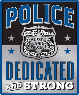 Open Road Brands Emb Tin Sign - Police Protect & Serve 10"x12"