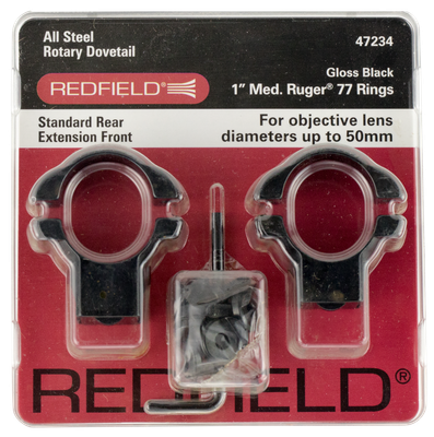 Redfield Mounts Rings, Red 47236  Stl Rings 1in Hi Rug77 Matt