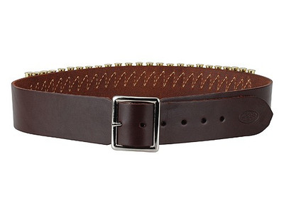 Hunter Company 1381L Cartridge Belt Pistol 38 Cal 25 Rounds Chestnut Tan Leather 40"-45" 38" 2" Wide