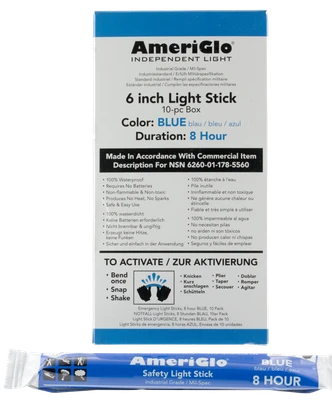 Ameriglo Light Stick, Amer 608hb10b  Sticks 6in  8h Blue  10