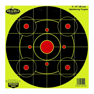Birchwood Casey Dirty Bird, Bir 35912 Dirtybird 12"  Yellow Bullseye       4pk