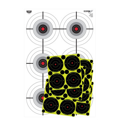 Birchwood Casey 23" x 35" Multiple Bull's-eye with 24 Shoot-N-C Overlays