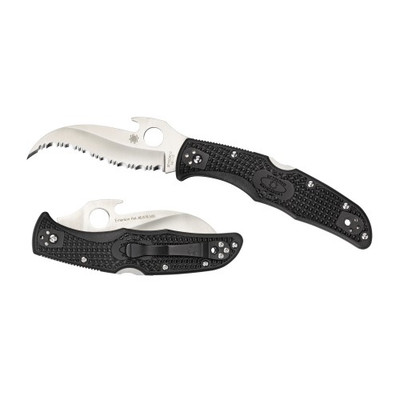 Spyderco Matriarch 2 Wave Folder 3.57 in Serrated Black FRN