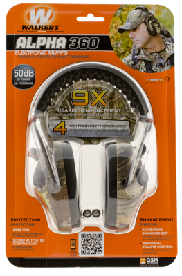 Walkers Alpha 360 Quad Electronic Power MuffS 50db Camo