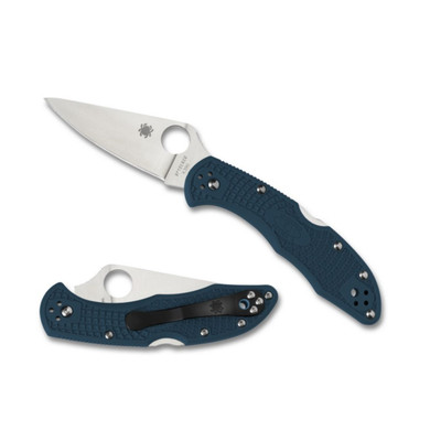 Spyderco Delica 4 Plain Edge 2.9 in Blade Blue FRN