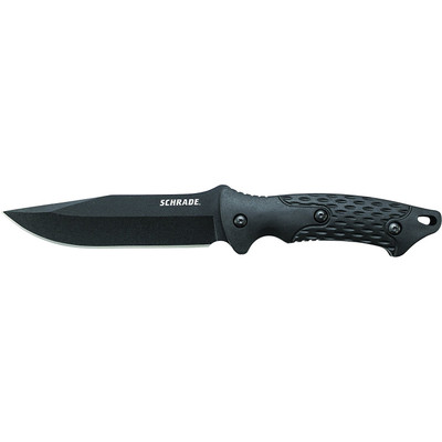 Schrade SCHF30 Fixed 5.0 in Black Blade Rubber Handle