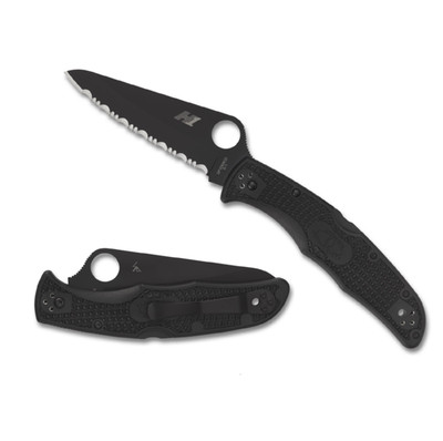 Spyderco Pacific Salt 2 Folder 3.78in Black Serr FRN Handle