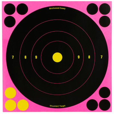 Birchwood Casey Shoot-N-C Pink 8in Bulls-Eye Target 30pk