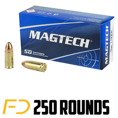 Magtech 9MM, 124gr, FMJRN - 250 Rounds (5 boxes of 50 rnds)