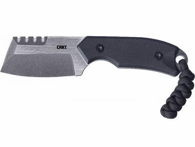 COLUMBIA RIVER 4036 Razel Compact 2.32" Fixed Plain/Top Veff Serrations Brushed Stonewashed D2 Steel Blade/Black G10 Handle Includes Cord Fob/Sheath
