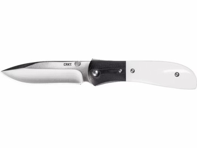COLUMBIA RIVER M4-02M M4-02M 3.25" Plain Satin 8Cr13MoV SS Blade Black/White Resin Infused Fiber w/G10 Bolster Handle Includes Pocket Clip