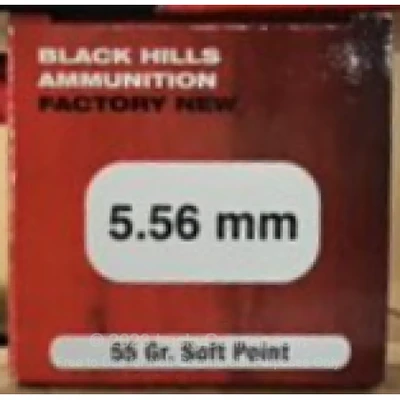 Black Hills Ammunition 5.56X45MM, 55gr, FMJ - 50 Rounds [MPN: D556N5]