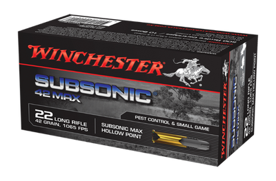 Winchester Subsonic .22 LR, 42gr, HP - 50 Rounds [MPN: WSUB42]