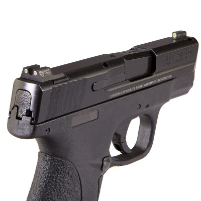 Night Fision Perfect Dot Tritium NS Set Smith & Wesson M&P Shield Green Tritium Front/U-Notch Rear Metal Body Black Nitride Finish