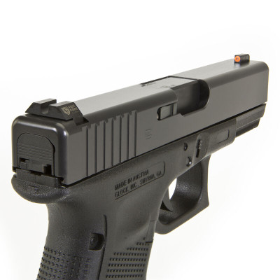 Night Fision Perfect Dot Tritium NS Set for Glock 20/21/29/30/36/40/41 Green Front/U-Notch Blank Rear Metal Body Black Nitride Finish