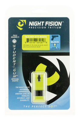 Night Fision Perfect Dot Tritium NS Set for Glock 17/19/26/34 Green Front/Accur8 Square Rear Metal Body Black Nitride