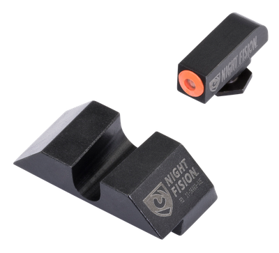 Night Fision Perfect Dot Tritium NS Set for Glock 17/19/26/34 Green Front/U-Notch Blank Rear Metal Body Black Nitride Finish