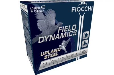 Fiocchi Field Dynamics Upland Steel, 12 Gauge 2.75" 1 1/8 oz #4 25/10